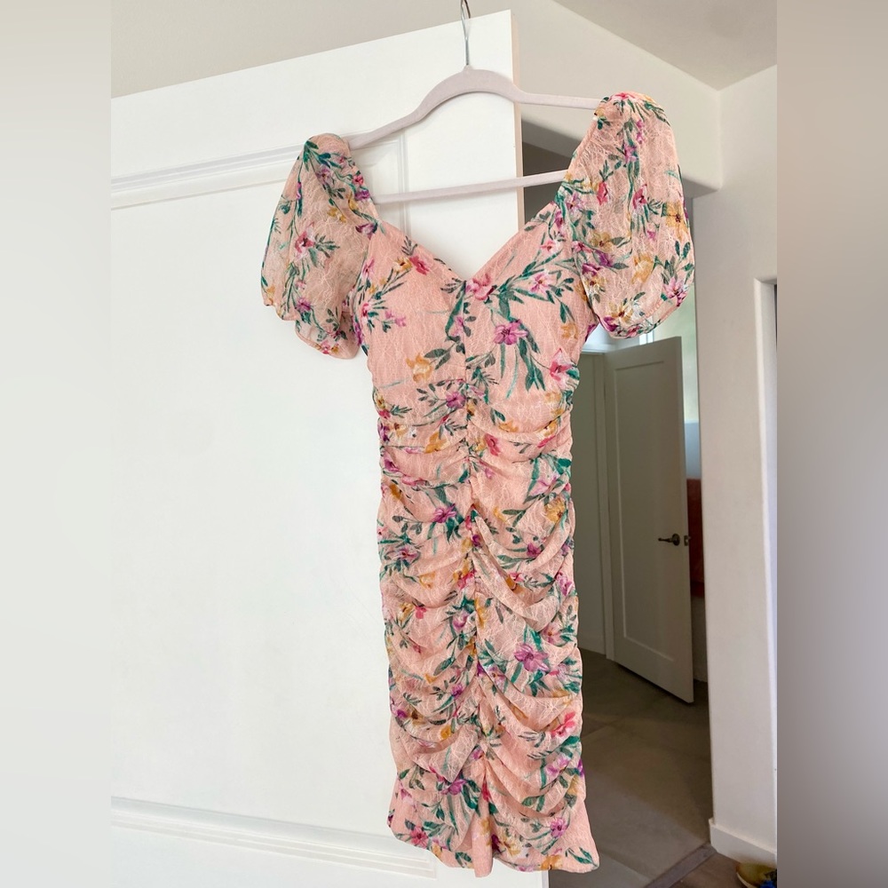 Guess floral print lace mini dress. Never worn.
